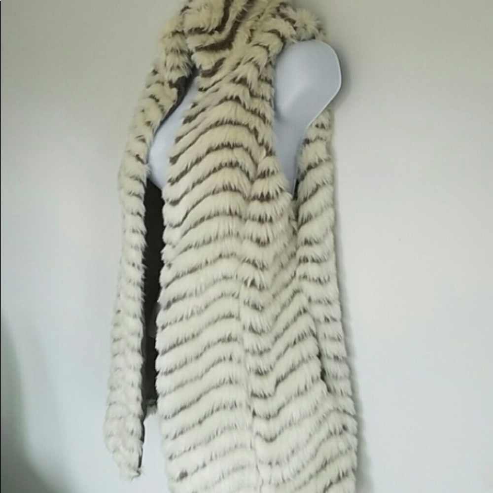 Faux Fur Striped Vest